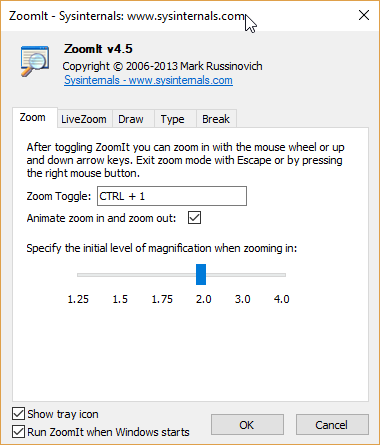 Zoom It, aplicación para aumentar tamaño de pantalla en Windows (Zoom)